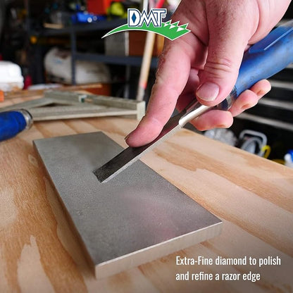 DMT D8E Dia-Sharp Bench Stone - Diamond Knife Sharpener for the Workshop, Jobsite or Kitchen - Extra Fine- Flat Diamond Sharpening - Non-Slip Knife Sharpener- Made in the USA - 8 x 3 x 0.38 Inches