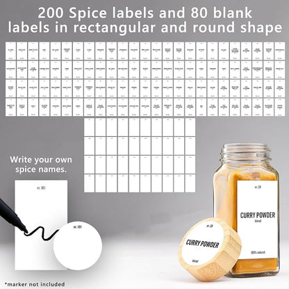 Deco haus Glass Spice Jars with Label 36x4oz [WHITE LABELS incl] Spice Containers with Labels, Shaker Lids & Funnel - Empty Herb Seasoning Containers, Small Seasoning Bottles for Herb with Lid