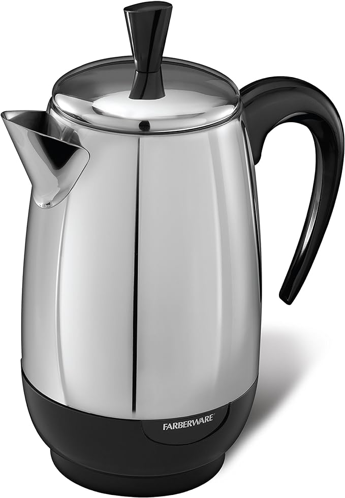 Farberware Electric Coffee Percolator,Stainless Steel Basket,Automatic Keep Warm,No-Drip Spout,8 Cup,(Pack of 6)