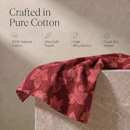 Urban Villa Kitchen Towels Harvest Leaf Print Towels Set of 6 20" X30” 100% Cotton Highly Absorbent Quick Drying Dish Cloths & Dish Towels Thanksgiving Fall Tea Towels with Hanging Loop Towels