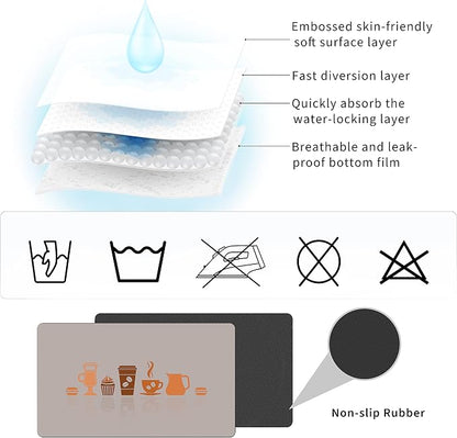 Golener Thick Counter Protector Absorbent Coffee Machine Spill Mat, Desk Protector, Prevent Moving, Coffee Mat Placemats Under Any Drink Coffee, Tea