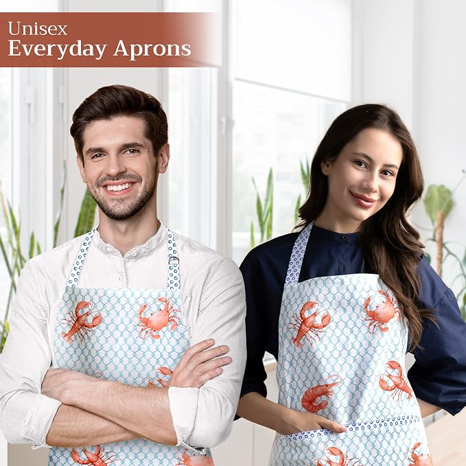 Maison d' Hermine 100% Cotton Apron for women with Pocket Kitchen Chef Apron for Men Cooking Spring Summer
