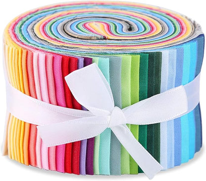 Jelly Fabric for Sewing, Roll Up Cotton Jelly Strips, Patchwork Craft Cotton Quilting Fabric for Quilters and Sewing DIY Crafts