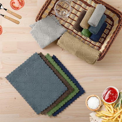 Homaxy Kitchen Dish Cloths-12 Pack-7" x 9", Super Soft and Absorbent Dish Towels, Nonstick Oil Fast Drying Microfiber Cleaning Cloth