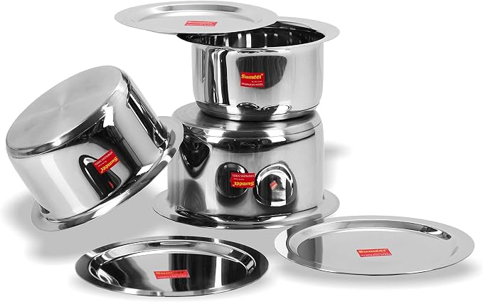 Sumeet Stainless Steel Cookware Set With Lid, 1.7-2.8 Liter, 3 Piece (Steel)
