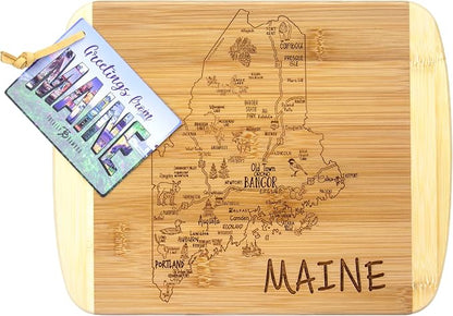 Totally Bamboo A Slice of Life Maine State Serving and Cutting Board, 11" x 8.75"
