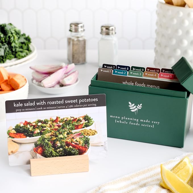 PPP Meal Planner with 72 Recipe Cards (Photo Edition) | Weekly Menu Planner | Sturdy Recipe Box | 12 Reusable Grocery Lists | 5 Blank Recipe Cards | Recipe Card Protector | Recipe Ideas