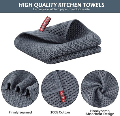 Nialnant 6 Pack Kitchen Towels,Large 100% Cotton Hand Towels,Absorbent Dish Towels for Drying Dishes-13x28 Inches,Multi Color