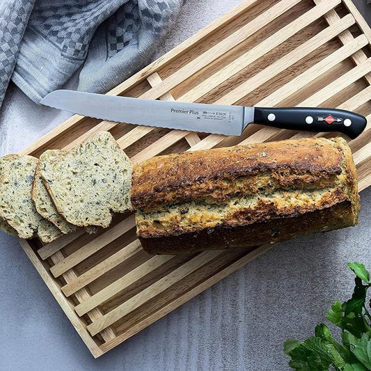 F. DICK - Premier Plus Bread Knife - Forged Steel with 8.2’’ blade & 56 HRC - Ideal for cutting bread - Jagged and serrated edge - NSF Certified - Ultra sharp - Ergonomic handle - Made in Germany
