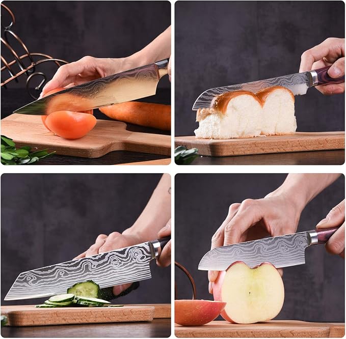 Professional Kitchen Knife Set, 5-Piece High Carbon German Stainless Steel Chef Knives with Sheaths, Ergonomic Pakkawood Handles, Ultra Sharp, Versatile for Home & Restaurant – Premium Gift Box