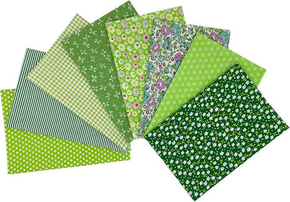 8Pcs 20 x 20 Inch Sewing Fabric Squares, Cotton Crafts Fabric Bundles Floral Patterns Printed Tissue Patchwork Fabrics Square for Quilting, Home Décor, Scrapbooking, Handwork (Green)