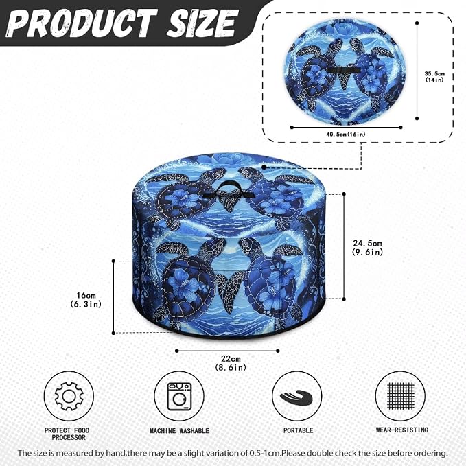 Ocean Turtles Slow Cooker Dust Cover with Pocket 6-8 qt Crock for Pot Keep Small Kitchen Appliance Clean Kitchen Home Accessories Ornate Patterns Decor Cover