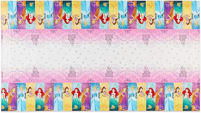 Unique Disney Princess Party Supplies Bundle Pack Includes 2 Plastic Table Covers