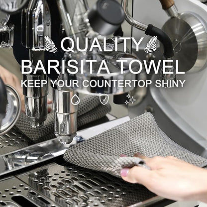 12Pack Barista Towels, Barista Microfiber Cloths, Coffee Cleaning Accessories for Espresso Machine, Steam Wand, Countertop,12”x12”