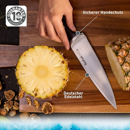 Tefal Ice Force 11cm Black Household Knife, Kitchen Knife, German Stainless Steel Blade, Durable Cutting and Sharp Performance, 10 Year Warranty K2320914