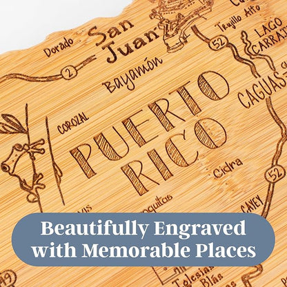 Totally Bamboo Destination Puerto Rico Cutting Board, Shaped Charcuterie Board