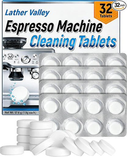 32 Tabs Replacement Espresso Cleaning Tablets for Breville Machines BEC250, Compatible with Breville Barista Express, Gaggia, DeLonghi, Jura & Philips | Removes Coffee Oils, Residue & Buildup