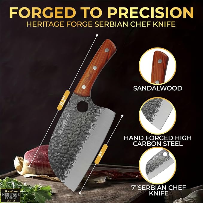 Hand-Forged Professional Butcher Knife (SERBIAN CHEF KNIFE)