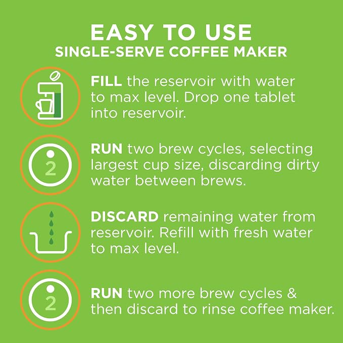 Affresh Coffee Maker Cleaner, Works with Multi-cup and Single-serve Brewers, 3 Tablets (Pack of 6)