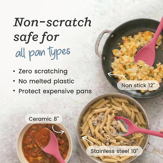 StarPack Silicone Spoonula The All-Rounder 11 Inch - LFGB Spoon Spatula, 600°F Heat Resistant, BPA-Free - One-Piece Seamless, Dishwasher Safe - for Nonstick Cookware, Earthy Pink