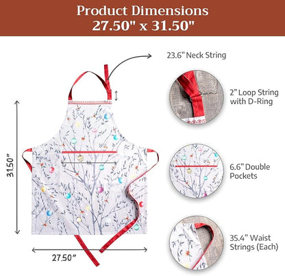 Maison d' Hermine 100% Cotton Apron for women with Pocket Kitchen Chef Apron for Men Cooking Spring Summer