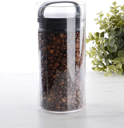 Prepara Evak Fresh Saver Airtight Plastic Container,Small/Tall (8” x 3.75”, 4.2 Cups), BPA-Free Food Storage Canister Vacuum Sealed Lid Handle, Odor Resistant, Ideal for Coffee Beans & Dry Goods