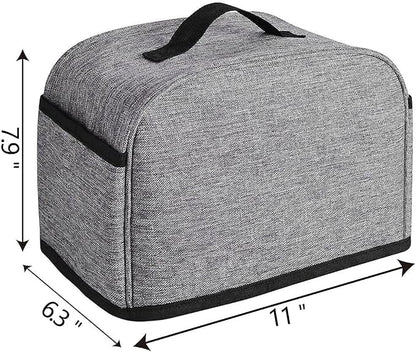 2 Slice Toaster Cover with Two Pockets for Storing knife,Grey
