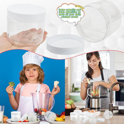 30 Pcs 10 oz Plastic Jars with Lids Clear Food Storage Containers Empty Cosmetics Containers Craft Storage Favor Jars for Kitchen Storage Spices Dry Food Body Butter Making