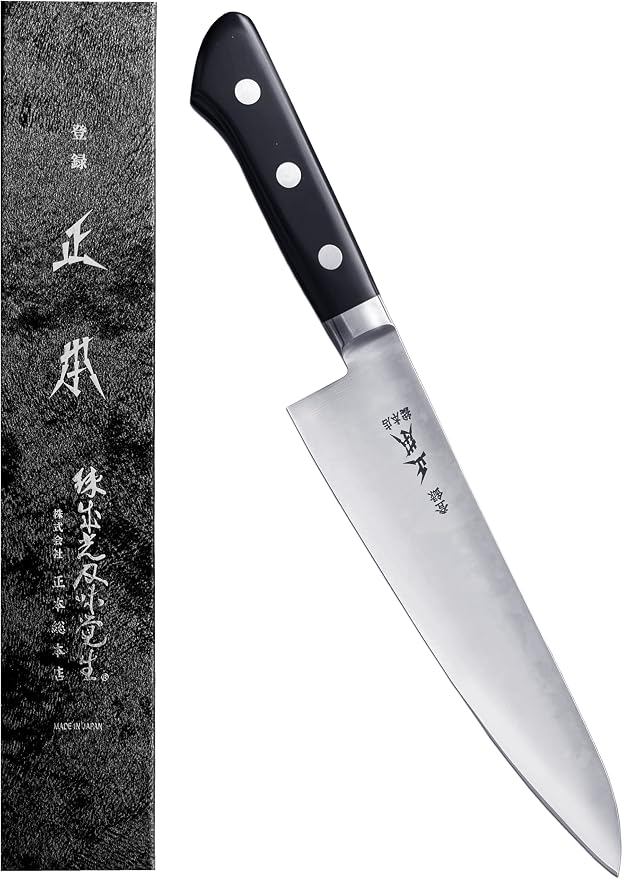 MASAMOTO VG Japanese Chef Knife 8.3" (210mm) Gyuto Professional Chef's Knife, Ultra Sharp Japanese Stainless Steel Blade, Duracon Handle, Made in JAPAN