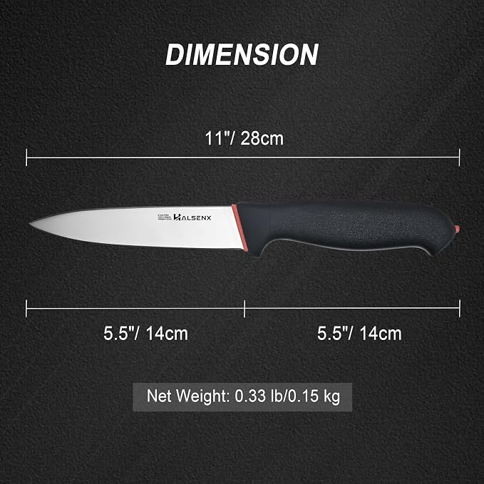 5.5" Kitchen Utility Knife, High Carbon Stainless Steel Sharp Blade With Non-Slip Softgrip Handle, Multi-Purpose Paring Knife for Fruits, Vegetables & Meat