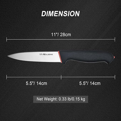 5.5" Kitchen Utility Knife, High Carbon Stainless Steel Sharp Blade With Non-Slip Softgrip Handle, Multi-Purpose Paring Knife for Fruits, Vegetables & Meat