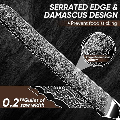 Purple Dragon Bread Knife for Homemade - 8 Inch Serrated Knife for Slicing Sourdough Bread, Cake & Fruits - Christmas Gift for Men and Women