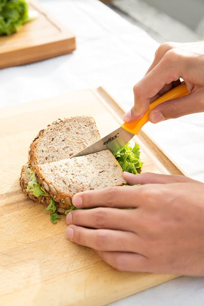 Zyliss Sandwich Knife & Condiment Spreader - Sandwich Spreader Knife for Butter, Cream Cheese, & Jellies - Butter for Bagels & Toast - Orange (Pack of 6)