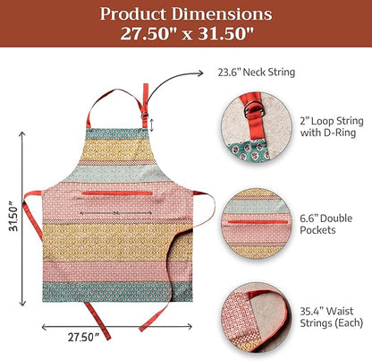 Maison d' Hermine 100% Cotton Apron for women with Pocket Kitchen Chef Apron for Men Cooking Spring Summer