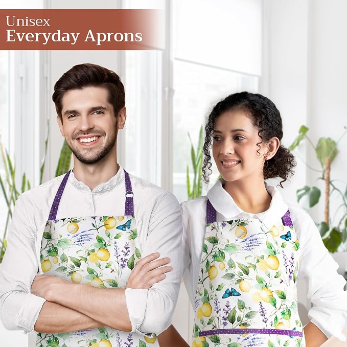 Maison d' Hermine 100% Cotton Apron for women with Pocket Kitchen Chef Apron for Men Cooking Spring Summer