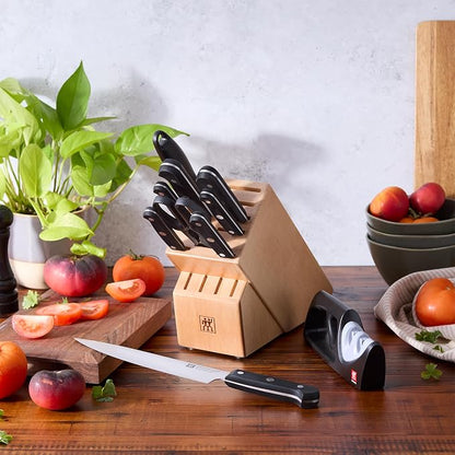 ZWILLING Gourmet 10-pc Knife Block Set with 2-Stage Pull-through Sharpener