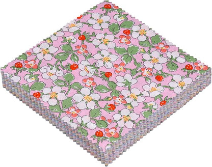 Nodsaw Charm Packs for Quilting 5 inch - 42 5" Charm Squares for Quilting - Colorful Bright Pastel Spring Floral Print Cotton Fabric Quilt Squares 5x5 for Sewing, Patchwork, and DIY Crafts