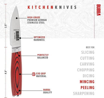BUBBA Kitchen Series 3.5" Paring Knife perfect for trimming, slicing and peeling small produce.