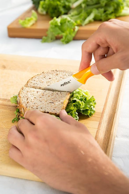 Zyliss Sandwich Knife & Condiment Spreader - Sandwich Spreader Knife for Butter, Cream Cheese, & Jellies - Butter for Bagels & Toast - Orange (Pack of 6)