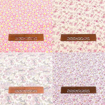 100% Cotton Fabric for Sewing Bundle: 8 Pre-Cut Floral Squares (20"x20"), Breathable, DIY Patchwork Quilting Fabric in Pink