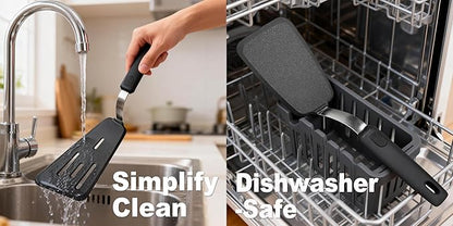 Mixed 5 Piece Silicone Spatula Set for Nonstick Cookware | Heat resistant, Kitchen Cooking Utensils Set, Flexible Stainless Steel Core, Full Silicone, Dishwasher Safe