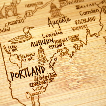 Totally Bamboo A Slice of Life Maine State Serving and Cutting Board, 11" x 8.75"