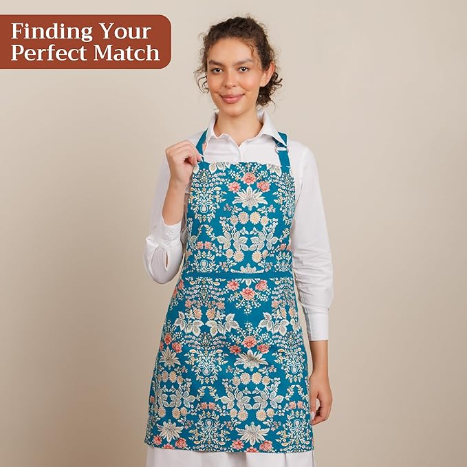 Maison d' Hermine 100% Cotton Apron for women with Pocket Kitchen Chef Apron for Men Cooking Spring Summer