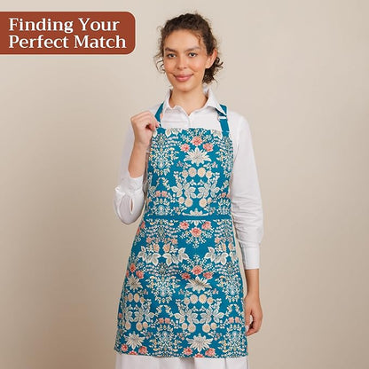 Maison d' Hermine 100% Cotton Apron for women with Pocket Kitchen Chef Apron for Men Cooking Spring Summer
