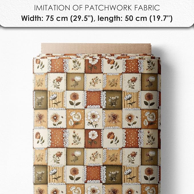 Cotton Patchwork Quilting Fabric Panel – 155×100 cm, 100% Cotton, Made in Türkiye (PRT_KUP 01-001) (Kup 01-031, Fabric Panel 53x155cm)