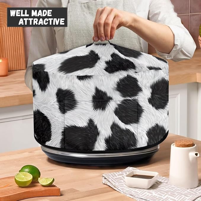 Cow Print Slow Cooker Dust Cover Compatible with 6-8 qt Crock for Pot Small Kitchen Appliance Patriotic Decoration Farm - themed Covers with Top Handle