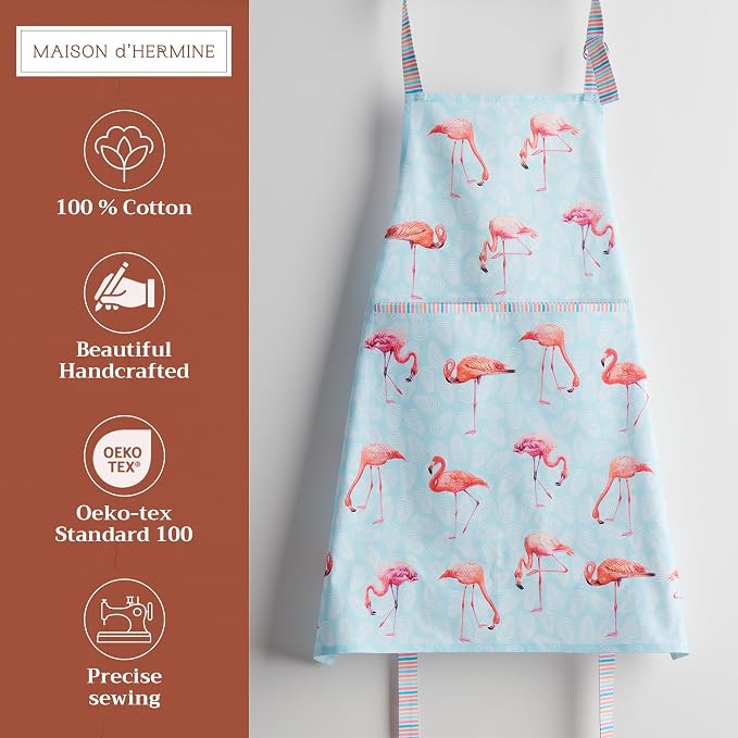 Maison d' Hermine 100% Cotton Apron for women with Pocket Kitchen Chef Apron for Men Cooking Spring Summer