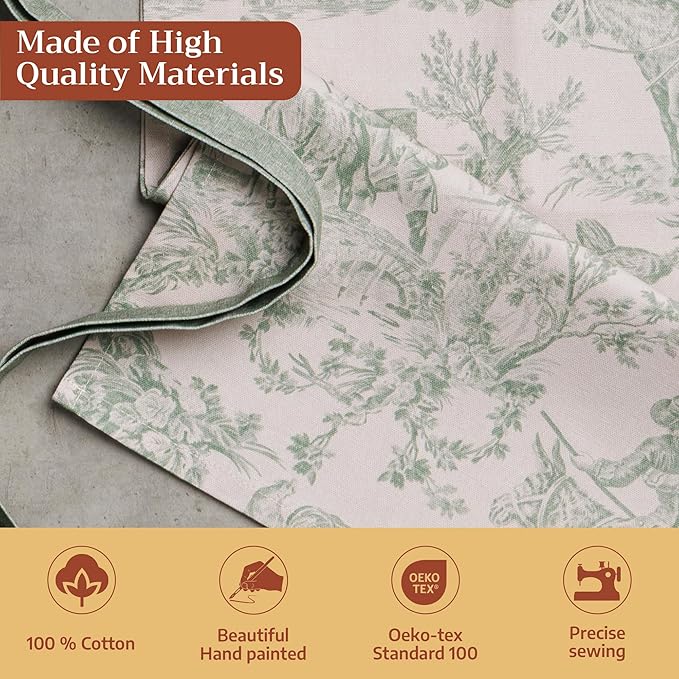 Maison d' Hermine 100% Cotton Apron for women with Pocket Kitchen Chef Apron for Men Cooking Spring Summer
