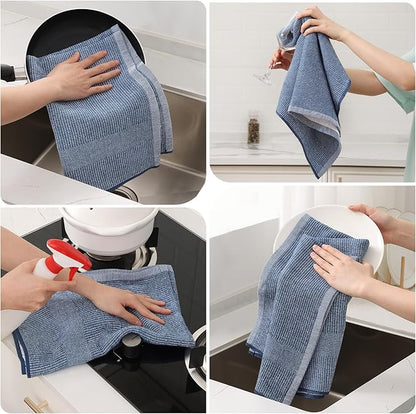 Mordimy Premium Kitchen Towels 8 Pack (18 x 28 Inches, Mixed Color), Large Cotton Kitchen Hand Towel, Flat & Terry Dish Towels for Drying Dishes, Super Absorbent Tea Dishtowels Set with Hanging Loop