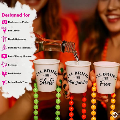 Funky Junque Bundle of Trouble Bride Shot Glass Necklace Set, Tequila Necklace 6-Pack Bachelorette Party Supplies - 6 Pack: Dance Moves Bundle